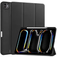 For iPad Pro 13 2024 Custer TPU Pure Color 3-Fold Holder Smart Leather Tablet Case with Pen Tray(Black) - iPad Pro 13 2024 Cases by PMC TechLife | Online Shopping South Africa | PMC TechLife | Buy Now Pay Later Mobicred
