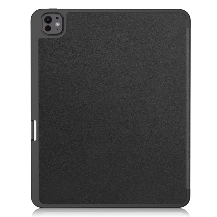 For iPad Pro 13 2024 Custer TPU Pure Color 3-Fold Holder Smart Leather Tablet Case with Pen Tray(Black) - iPad Pro 13 2024 Cases by PMC TechLife | Online Shopping South Africa | PMC TechLife | Buy Now Pay Later Mobicred