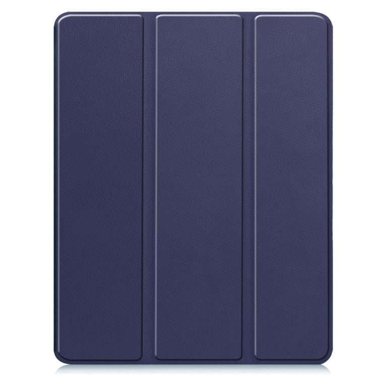 For iPad Pro 13 2024 Custer TPU Pure Color 3-Fold Holder Smart Leather Tablet Case with Pen Tray(Dark Blue) - free shipping - PMC TechLife - Order now!