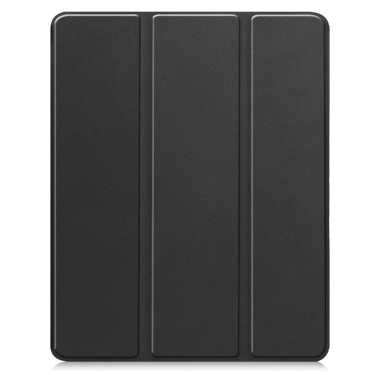 For iPad Air 13 2024 / 2025 Custer TPU Pure Color 3-Fold Holder Smart Leather Tablet Case with Pen Tray(Black) - iPad Air 13 2025 / 2024 Cases by PMC TechLife | Online Shopping South Africa | PMC TechLife | Buy Now Pay Later Mobicred