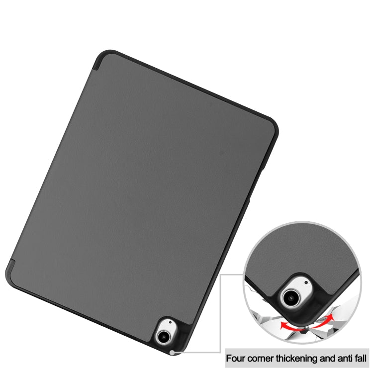 For iPad Air 13 2024 Custer TPU Pure Color 3-Fold Holder Smart Leather Tablet Case with Pen Tray(Grey) - iPad Air 13 2024 Cases by PMC TechLife | Online Shopping South Africa | PMC TechLife | Buy Now Pay Later Mobicred