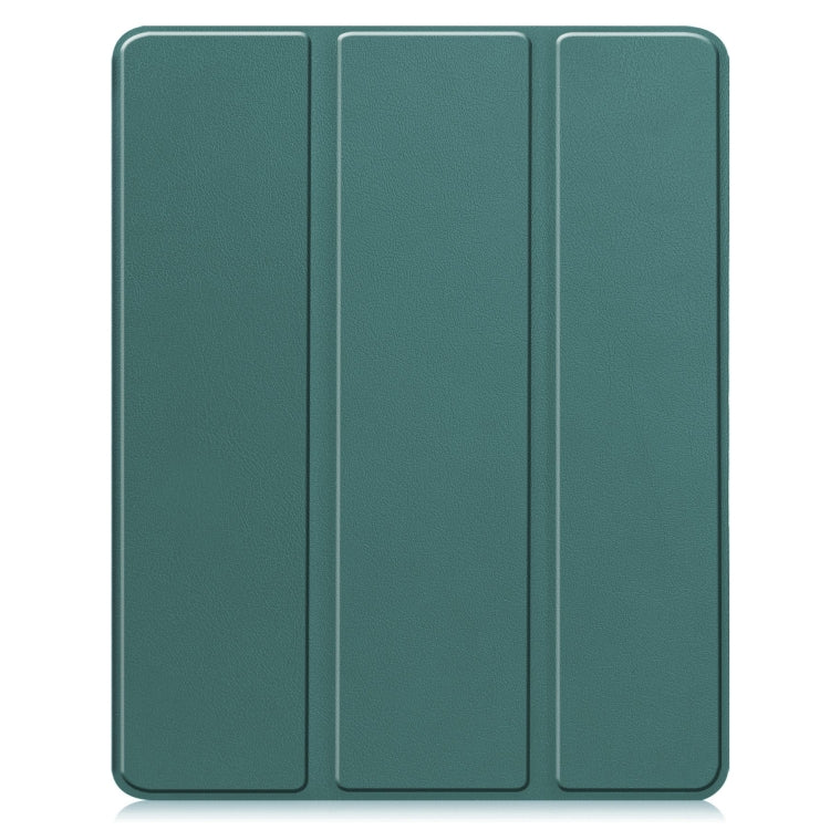 For iPad Air 13 2024 Custer TPU Pure Color 3-Fold Holder Smart Leather Tablet Case with Pen Tray(Dark Green) - iPad Air 13 2024 Cases by PMC TechLife | Online Shopping South Africa | PMC TechLife | Buy Now Pay Later Mobicred