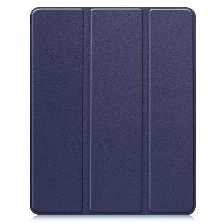 For iPad Air 13 2024 / 2025 Custer TPU Pure Color 3-Fold Holder Smart Leather Tablet Case with Pen Tray(Dark Blue) - iPad Air 13 2025 / 2024 Cases by PMC TechLife | Online Shopping South Africa | PMC TechLife | Buy Now Pay Later Mobicred