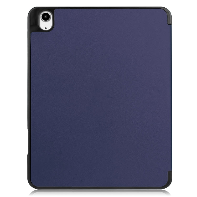For iPad Air 13 2024 / 2025 Custer TPU Pure Color 3-Fold Holder Smart Leather Tablet Case with Pen Tray(Dark Blue) - iPad Air 13 2025 / 2024 Cases by PMC TechLife | Online Shopping South Africa | PMC TechLife | Buy Now Pay Later Mobicred