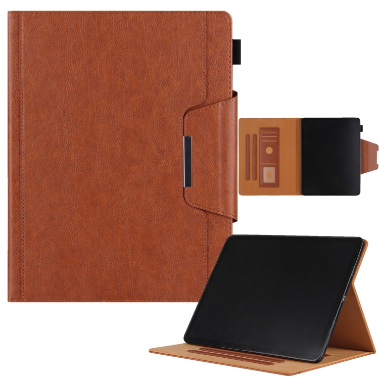 For iPad Pro 13 2024 Solid Color Metal Buckle Leather Smart Tablet Case(Brown) - free shipping - PMC TechLife - Order now!