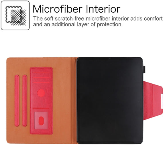 For iPad Pro 13 2024 Solid Color Metal Buckle Leather Smart Tablet Case(Red)
