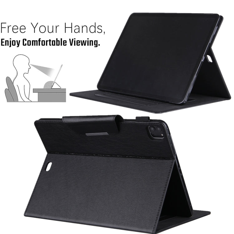 For iPad Pro 11 2024 Solid Color Metal Buckle Leather Smart Tablet Case(Black) - iPad Pro 11 2024 Cases by PMC TechLife | Online Shopping South Africa | PMC TechLife | Buy Now Pay Later Mobicred