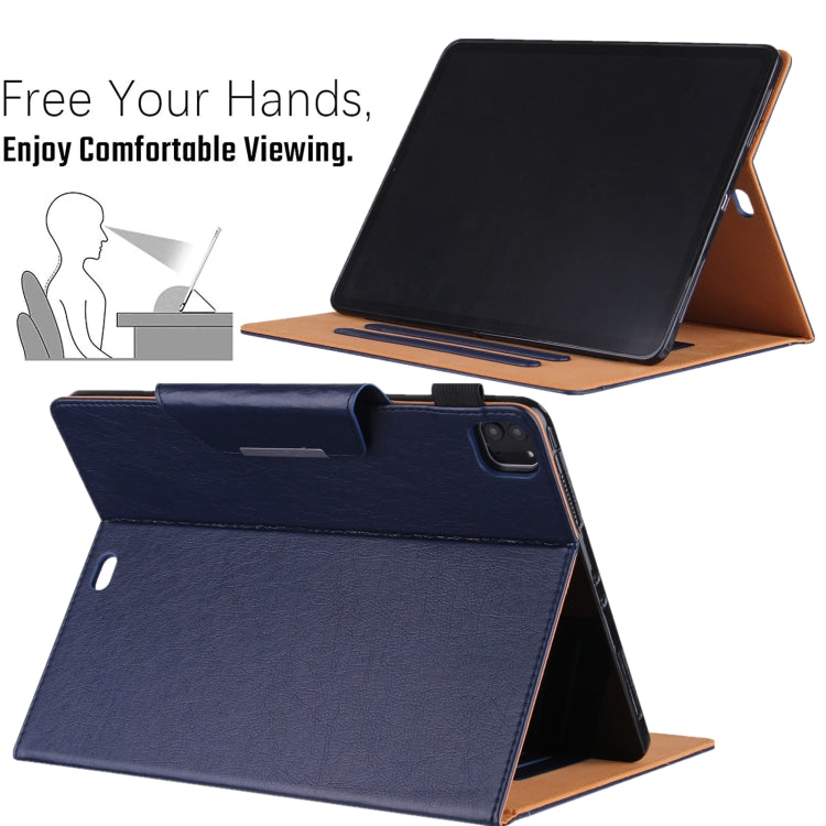 For iPad Pro 11 2024 Solid Color Metal Buckle Leather Smart Tablet Case(Royal Blue) - iPad Pro 11 2024 Cases by PMC TechLife | Online Shopping South Africa | PMC TechLife | Buy Now Pay Later Mobicred