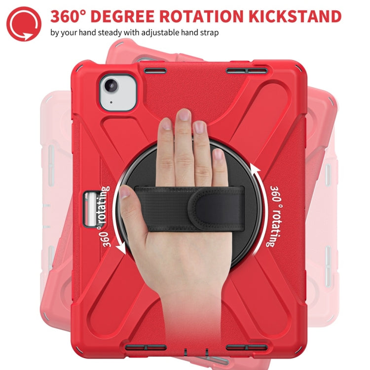 For iPad Air 11 2024 / Air 11 2025 Rotatable Holder Silicone Hybrid PC Tablet Case with Shoulder Strap(Red) - iPad Air 11 2025 / 2024 Cases by PMC TechLife | Online Shopping South Africa | PMC TechLife | Buy Now Pay Later Mobicred