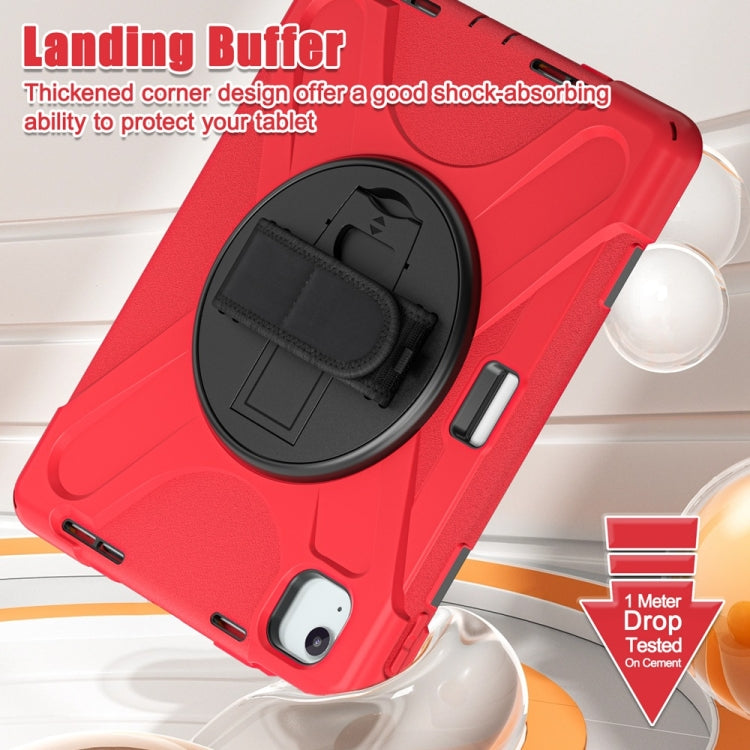 For iPad Air 11 2024 / Air 11 2025 Rotatable Holder Silicone Hybrid PC Tablet Case with Shoulder Strap(Red) - iPad Air 11 2025 / 2024 Cases by PMC TechLife | Online Shopping South Africa | PMC TechLife | Buy Now Pay Later Mobicred
