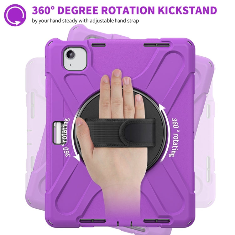 For iPad Air 11 2024 / Air 11 2025 Rotatable Holder Silicone Hybrid PC Tablet Case with Shoulder Strap(Purple) - iPad Air 11 2025 / 2024 Cases by PMC TechLife | Online Shopping South Africa | PMC TechLife | Buy Now Pay Later Mobicred