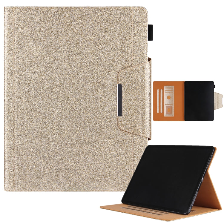 For iPad Pro 13 2024 Glitter Metal Buckle Leather Smart Tablet Case(Gold) - iPad Pro 13 2024 Cases by PMC TechLife | Online Shopping South Africa | PMC TechLife | Buy Now Pay Later Mobicred