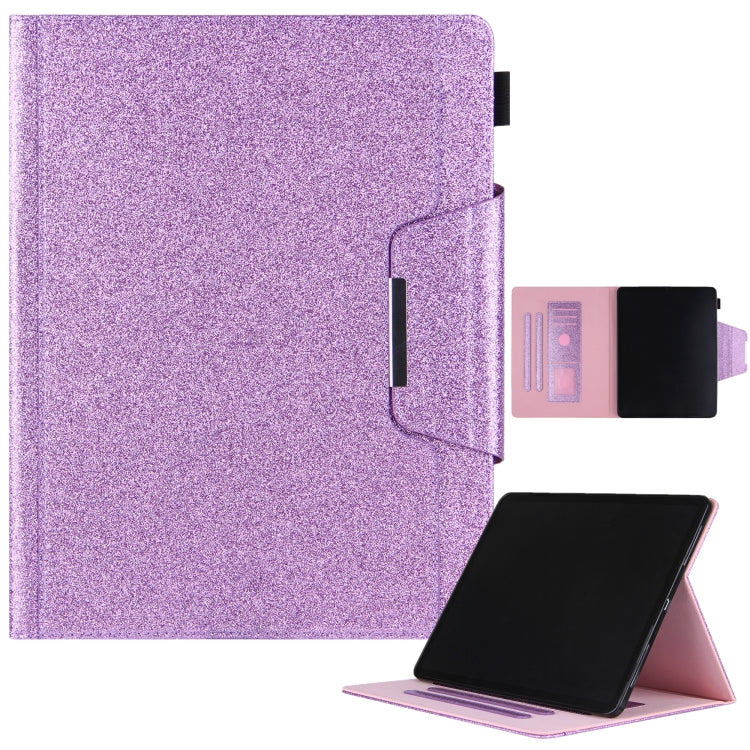 For iPad Pro 13 2024 Glitter Metal Buckle Leather Smart Tablet Case(Purple) - iPad Pro 13 2024 Cases by PMC TechLife | Online Shopping South Africa | PMC TechLife | Buy Now Pay Later Mobicred