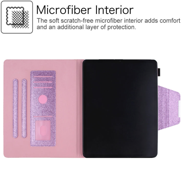 For iPad Pro 13 2024 Glitter Metal Buckle Leather Smart Tablet Case(Purple) - iPad Pro 13 2024 Cases by PMC TechLife | Online Shopping South Africa | PMC TechLife | Buy Now Pay Later Mobicred