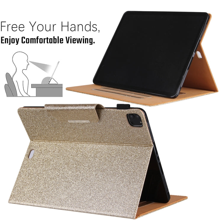 For iPad Pro 11 2024 Glitter Metal Buckle Leather Smart Tablet Case(Gold) - free shipping - PMC TechLife - Order now!
