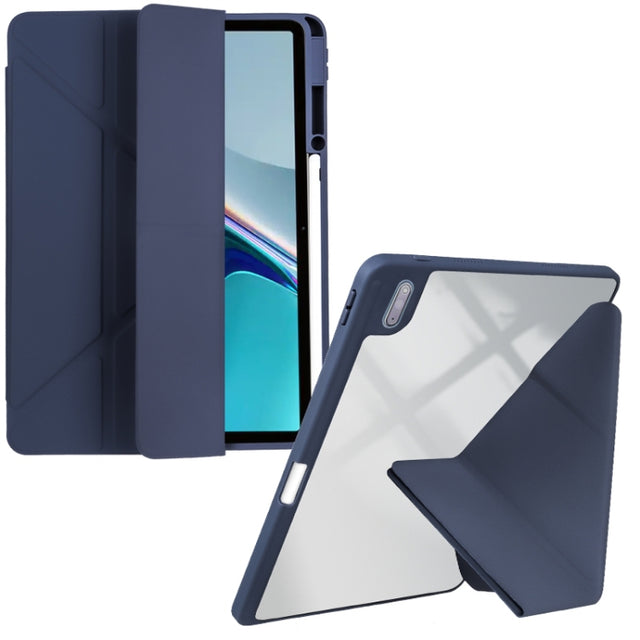 For Huawei MatePad 11 2021 / 2023 Clear Acrylic Deformation Leather Tablet Case(Dark Blue)