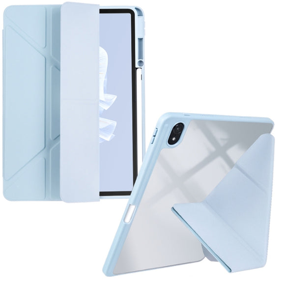 For Huawei MatePad Air 11.5 2023 Clear Acrylic Deformation Leather Tablet Case(Ice Blue)