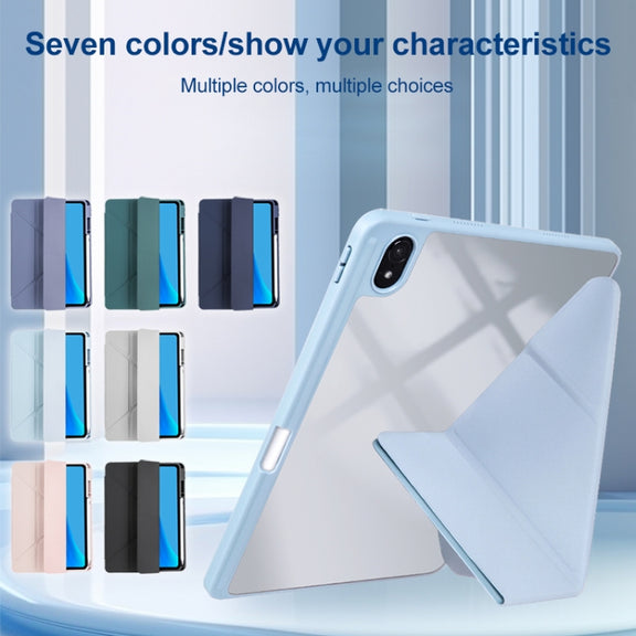 For Huawei MatePad Air 11.5 2023 Clear Acrylic Deformation Leather Tablet Case(Pink)