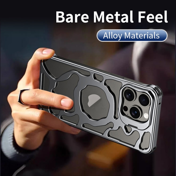 For iPhone 16 Auspicious Cloud Series MagSafe Metal Phone Case with Bracket(Grey) - iPhone 16 Cases by PMC TechLife | Online Shopping South Africa | PMC TechLife | Buy Now Pay Later Mobicred