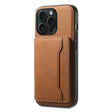 For iPhone 15 Pro Max Denior D13 Retro Texture Leather MagSafe Card Bag Phone Case(Brown) - iPhone 15 Pro Max Cases by Denior | Online Shopping South Africa | PMC TechLife | Buy Now Pay Later Mobicred