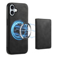 For iPhone 16 Denior D13 Retro Texture Leather MagSafe Card Bag Phone Case(Black) - free shipping - PMC TechLife - Order now!
