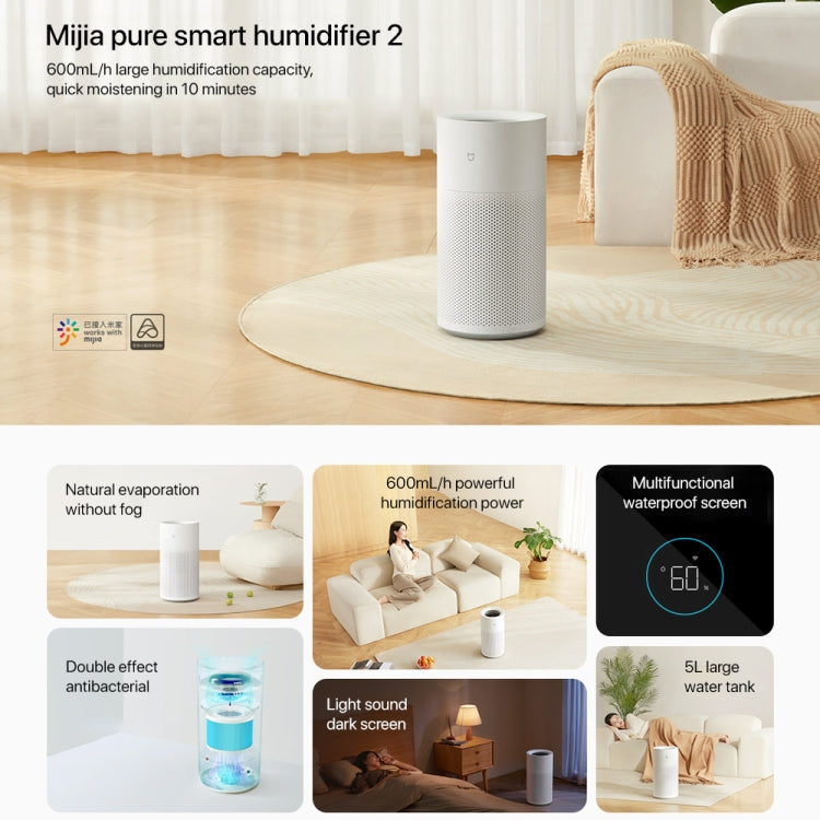 Xiaomi Mijia Pure Smart Fog-Free Humidifier 2, Specification:US Plug(White) - free shipping - PMC TechLife - Order now!