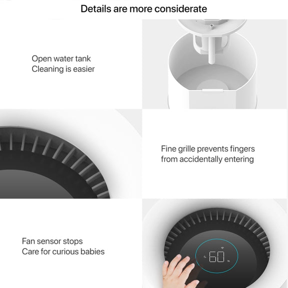 Xiaomi Mijia Pure Smart Fog-Free Humidifier 2, Specification:US Plug(White)