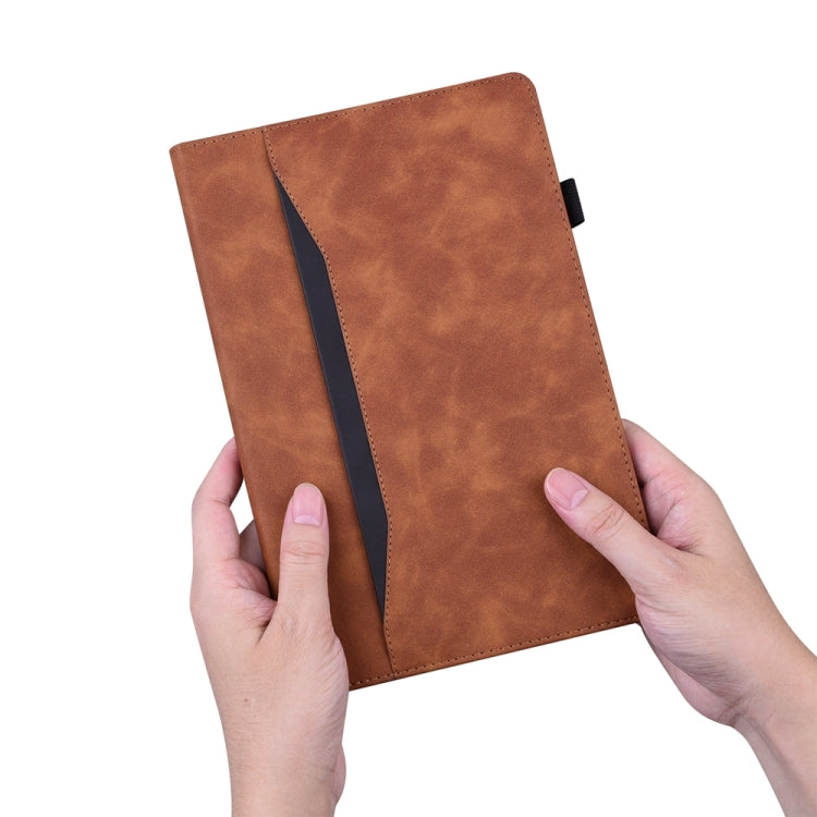 For iPad Pro 11 2024 Splicing Shockproof Leather Tablet Case(Brown) - iPad Pro 11 2024 Cases by PMC TechLife | Online Shopping South Africa | PMC TechLife | Buy Now Pay Later Mobicred