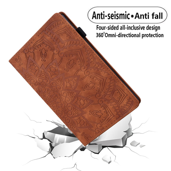 For iPad Pro 13 2024 Calf Texture Embossed Leather Tablet Case(Brown)