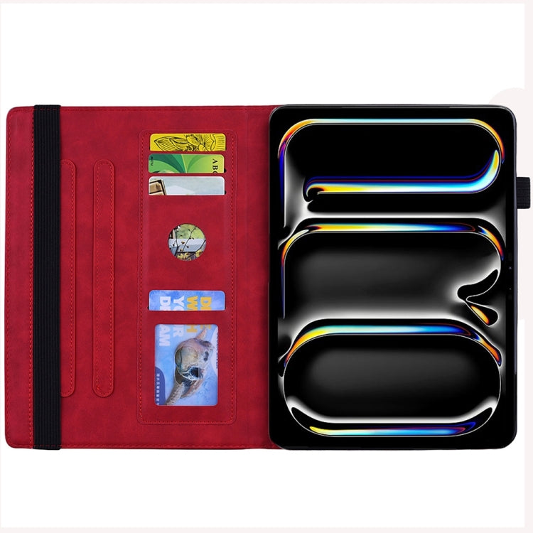 For iPad Pro 11 2024 Calf Texture Embossed Leather Tablet Case(Red) - iPad Pro 11 2024 Cases by PMC TechLife | Online Shopping South Africa | PMC TechLife | Buy Now Pay Later Mobicred