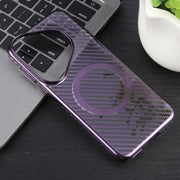 For Huawei Pura 70 Pro /70 Pro+ 6D Plated Carbon Fiber Clear Magsafe PC Phone Case(Aurora Purple)