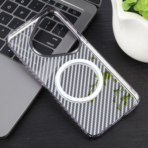 For Huawei Pura 70 Pro /70 Pro+ 6D Plated Carbon Fiber Clear Magsafe PC Phone Case(Aurora Purple)