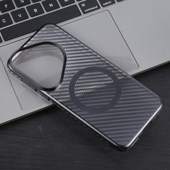 For Huawei Pura 70 Pro /70 Pro+ 6D Plated Carbon Fiber Clear Magsafe PC Phone Case(Starry Black)