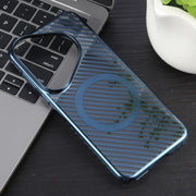 For Huawei Pura 70 Pro /70 Pro+ 6D Plated Carbon Fiber Clear Magsafe PC Phone Case(Dream Blue)