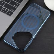For Huawei Pura 70 Pro /70 Pro+ 6D Plated Carbon Fiber Clear Magsafe PC Phone Case(Dream Blue)