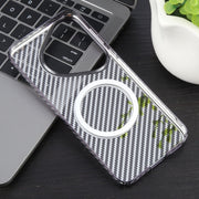 For Huawei Pura 70 6D Plated Carbon Fiber Clear Magsafe PC Phone Case(Aurora Purple)