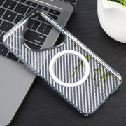 For Huawei Pura 70 6D Plated Carbon Fiber Clear Magsafe PC Phone Case(Dream Blue)