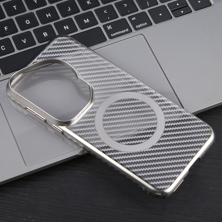 For Huawei Pura 70 Ultra 6D Plated Carbon Fiber Clear Magsafe PC Phone Case(Titanium Grey) - Huawei Cases by PMC Jewellery | Online Shopping South Africa | PMC Jewellery | Buy Now Pay Later Mobicred