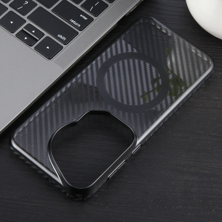 For Huawei Pura 70 Ultra 6D Plated Carbon Fiber Clear Magsafe PC Phone Case(Starry Black)