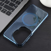 For Huawei Pura 70 Ultra 6D Plated Carbon Fiber Clear Magsafe PC Phone Case(Dream Blue)