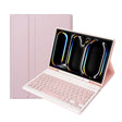 For iPad Pro 11 2024 A13B Lambskin Texture Bluetooth Touch Keyboard Leather Tablet Case with Pen Slot(Pink) - For iPad Pro by PMC TechLife | Online Shopping South Africa | PMC TechLife | Buy Now Pay Later Mobicred