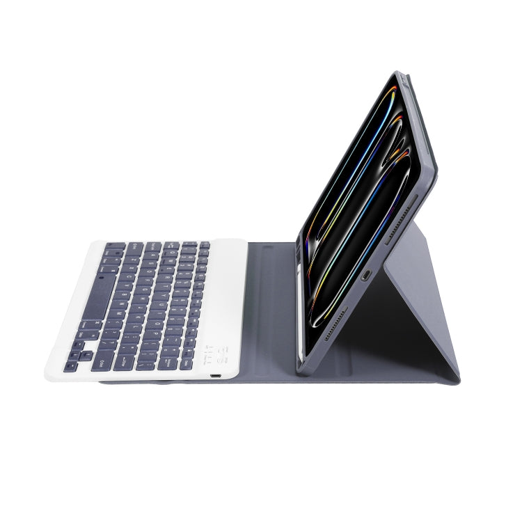 For iPad Pro 11 2024 A13B Lambskin Texture Bluetooth Touch Keyboard Leather Tablet Case with Pen Slot(Purple) - For iPad Pro by PMC TechLife | Online Shopping South Africa | PMC TechLife | Buy Now Pay Later Mobicred