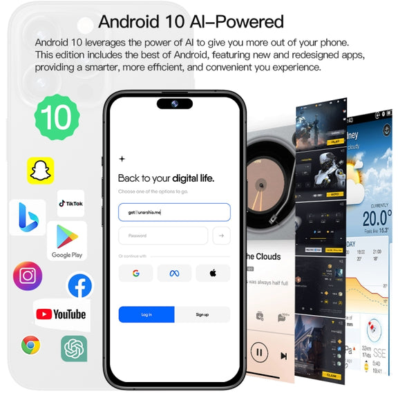 i15 Pro Max / Q5A, 6GB+128GB, 6.5 inch Screen, Face Identification, Android 10 MTK6762 Octa Core, OTG, NFC, Network: 4G, Dual SIM(Titanium Black)