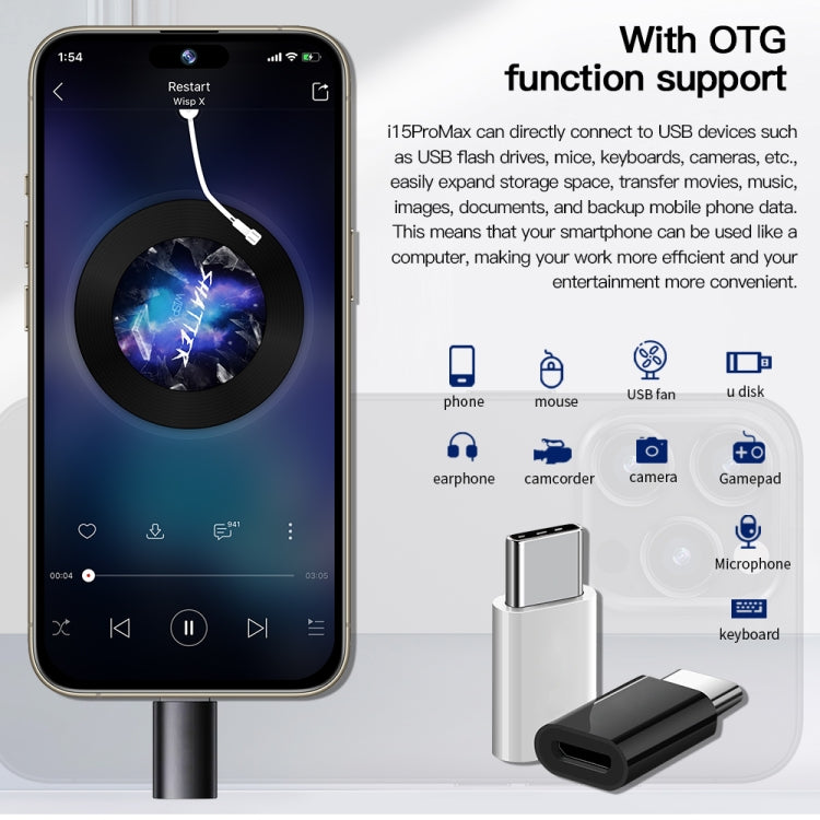 i15 Pro Max / Q5A, 6GB+128GB, 6.5 inch Screen, Face Identification, Android 10 MTK6762 Octa Core, OTG, NFC, Network: 4G, Dual SIM(Titanium Black)