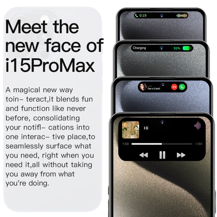 i15 Pro Max / Q5A, 6GB+128GB, 6.5 inch Screen, Face Identification, Android 10 MTK6762 Octa Core, OTG, NFC, Network: 4G, Dual SIM(Titanium Black)