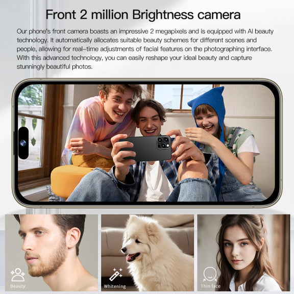 i15 Pro Max / Q5A, 6GB+128GB, 6.5 inch Screen, Face Identification, Android 10 MTK6762 Octa Core, OTG, NFC, Network: 4G, Dual SIM(Titanium Black)