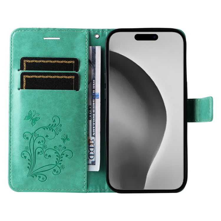 For iPhone 16 Pro Max 3D Butterfly Embossed Pattern Flip Leather Phone Case(Green) - iPhone 16 Pro Cases by PMC TechLife | Online Shopping South Africa | PMC TechLife | Buy Now Pay Later Mobicred