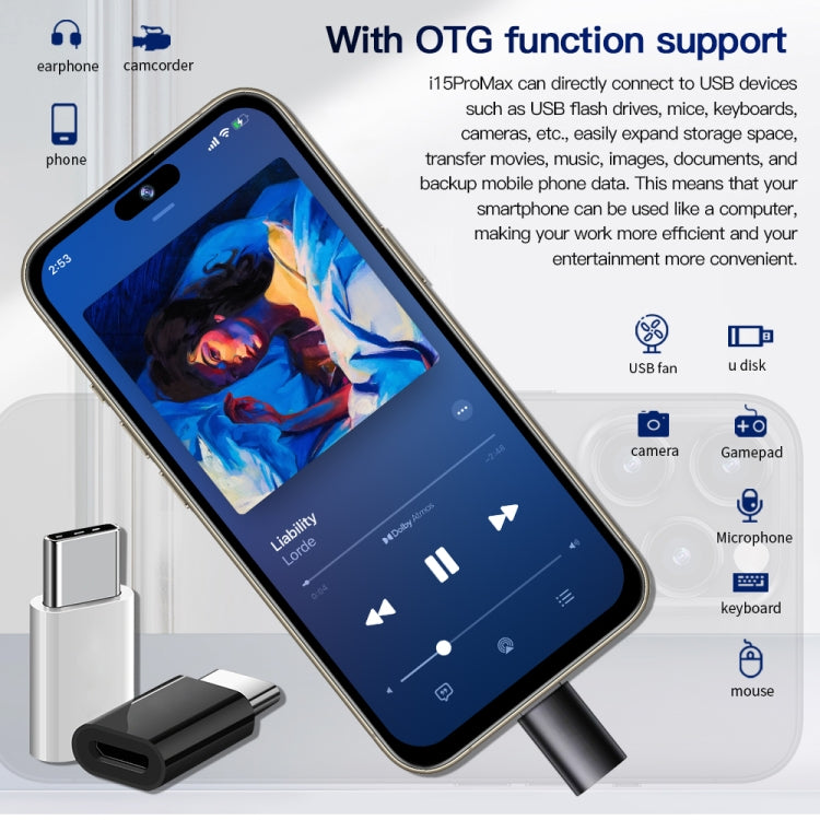 i15 Pro Max / Q5, 2GB+16GB, 6.5 inch Screen, Face Identification, Android 8.1 MTK6580P Quad Core, Network: 3G, Dual SIM(Titanium Blue)