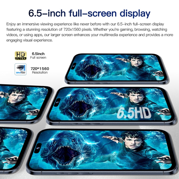 i15 Pro Max / Q5, 2GB+16GB, 6.5 inch Screen, Face Identification, Android 8.1 MTK6580P Quad Core, Network: 3G, Dual SIM(Titanium Blue) - free shipping - PMC TechLife - Order now!