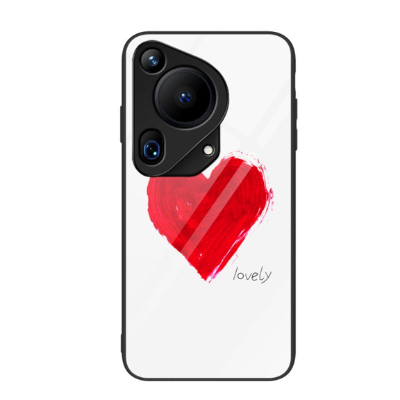 For Huawei Pura 70 Ultra Colorful Painted Glass Phone Case(Love)